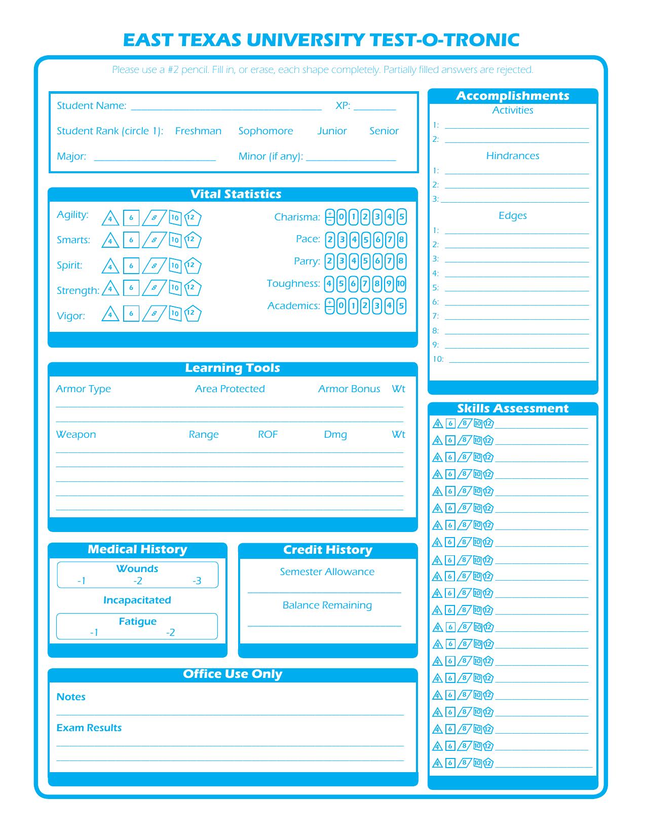 ETU Charsheet Text-O-Tronic