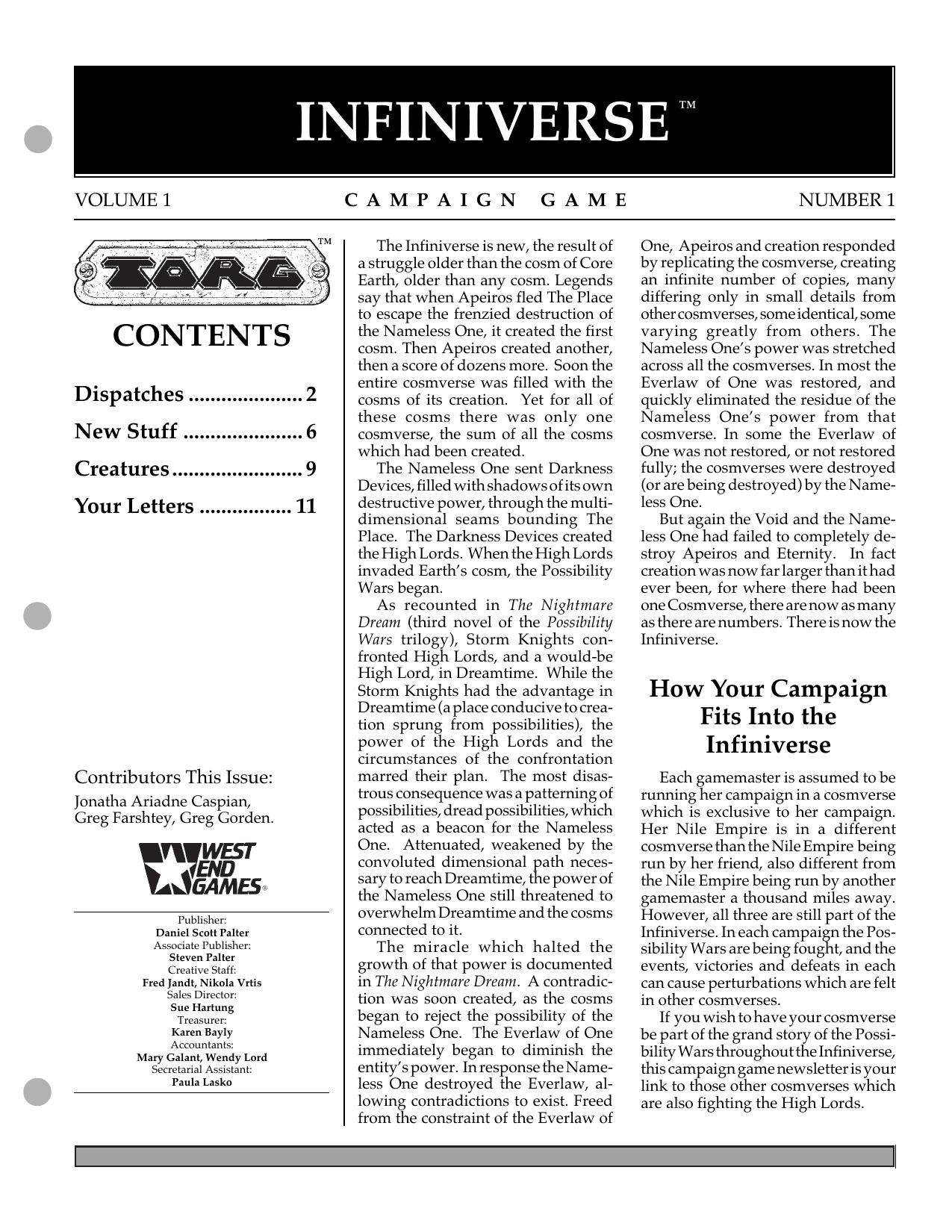 Infiniverse Newsletter Compiled 1-40