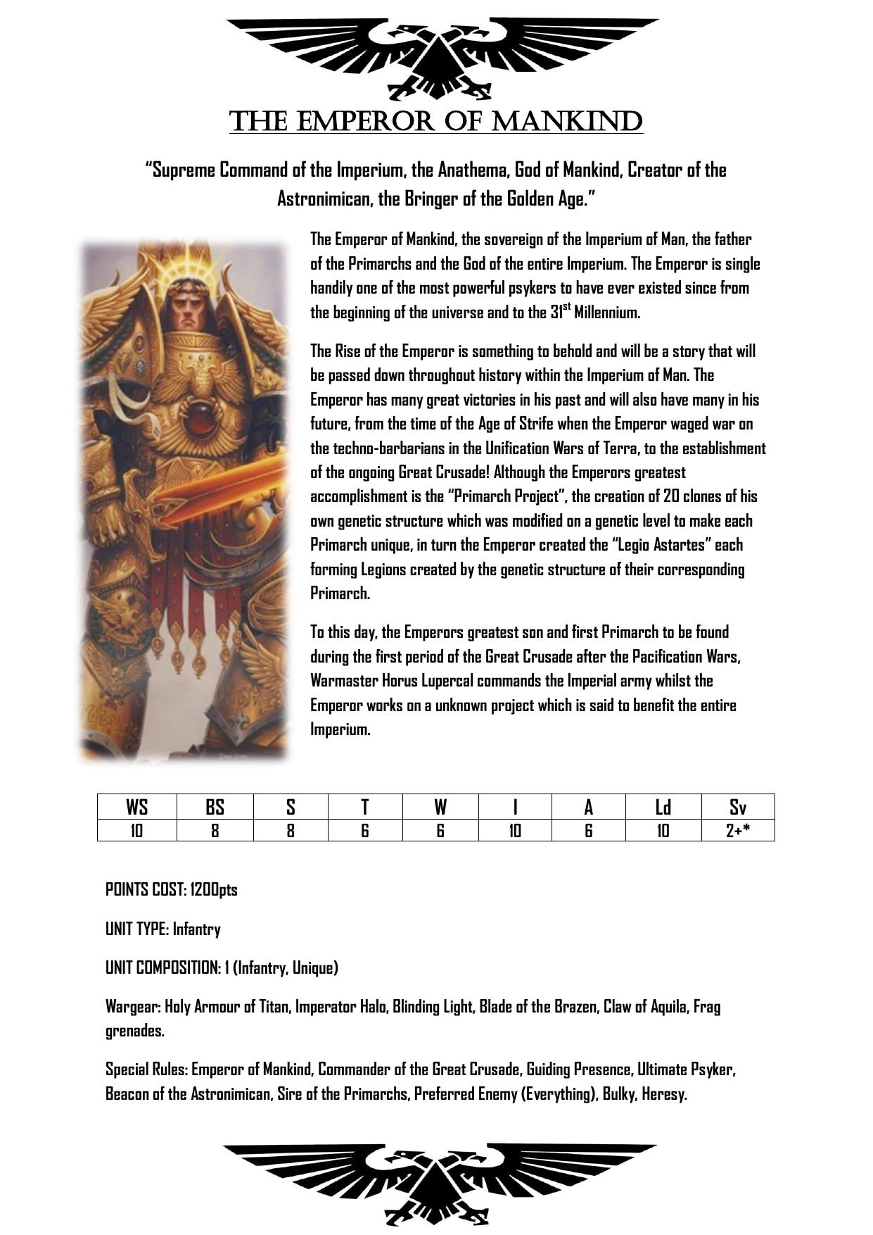 W40k - Emperor of Mankind