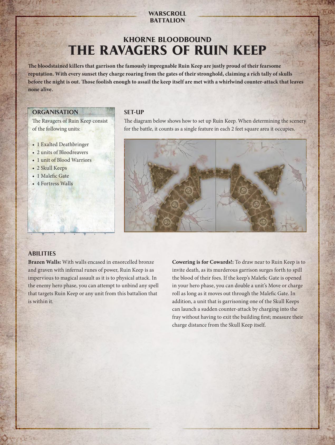 Warscroll Battalion Ravagers of Ruin Keep & Battleplan A Forlon Hope