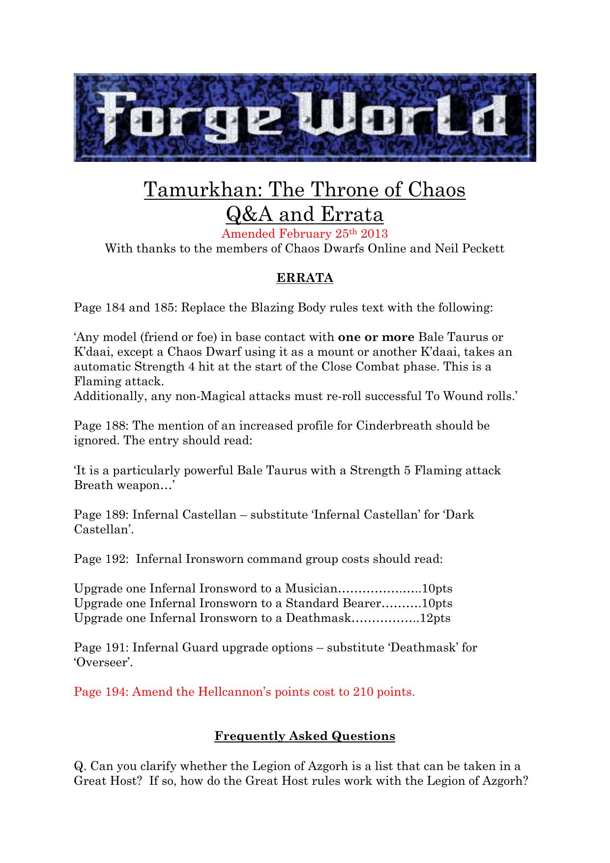 WFB 8e - Tamurkhan - The Throne of Chaos