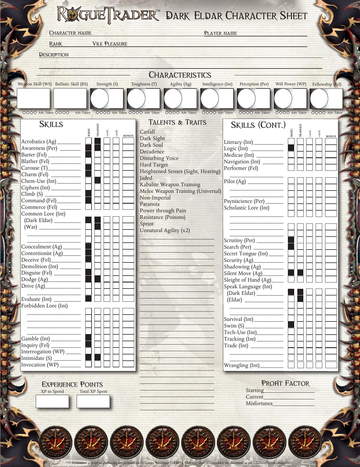 Soul Reaver Character Sheet