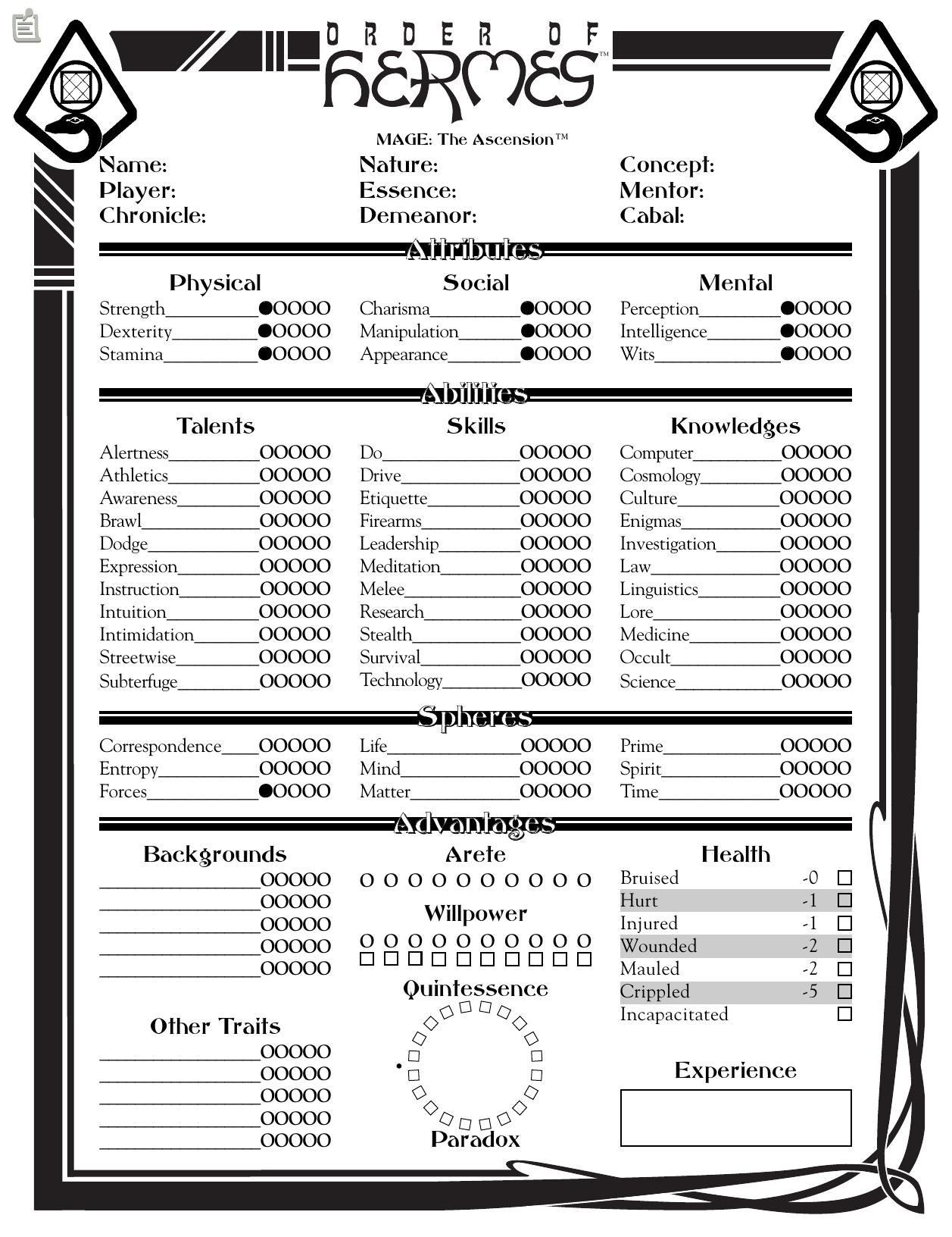 Order of Hermes C sheet
