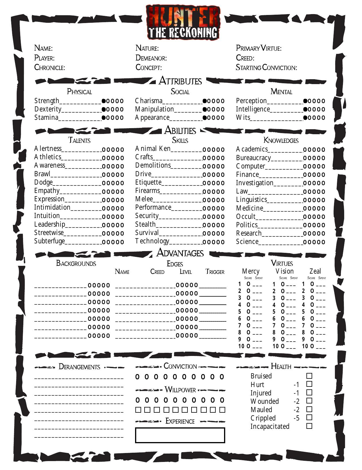 p - Character Sheet