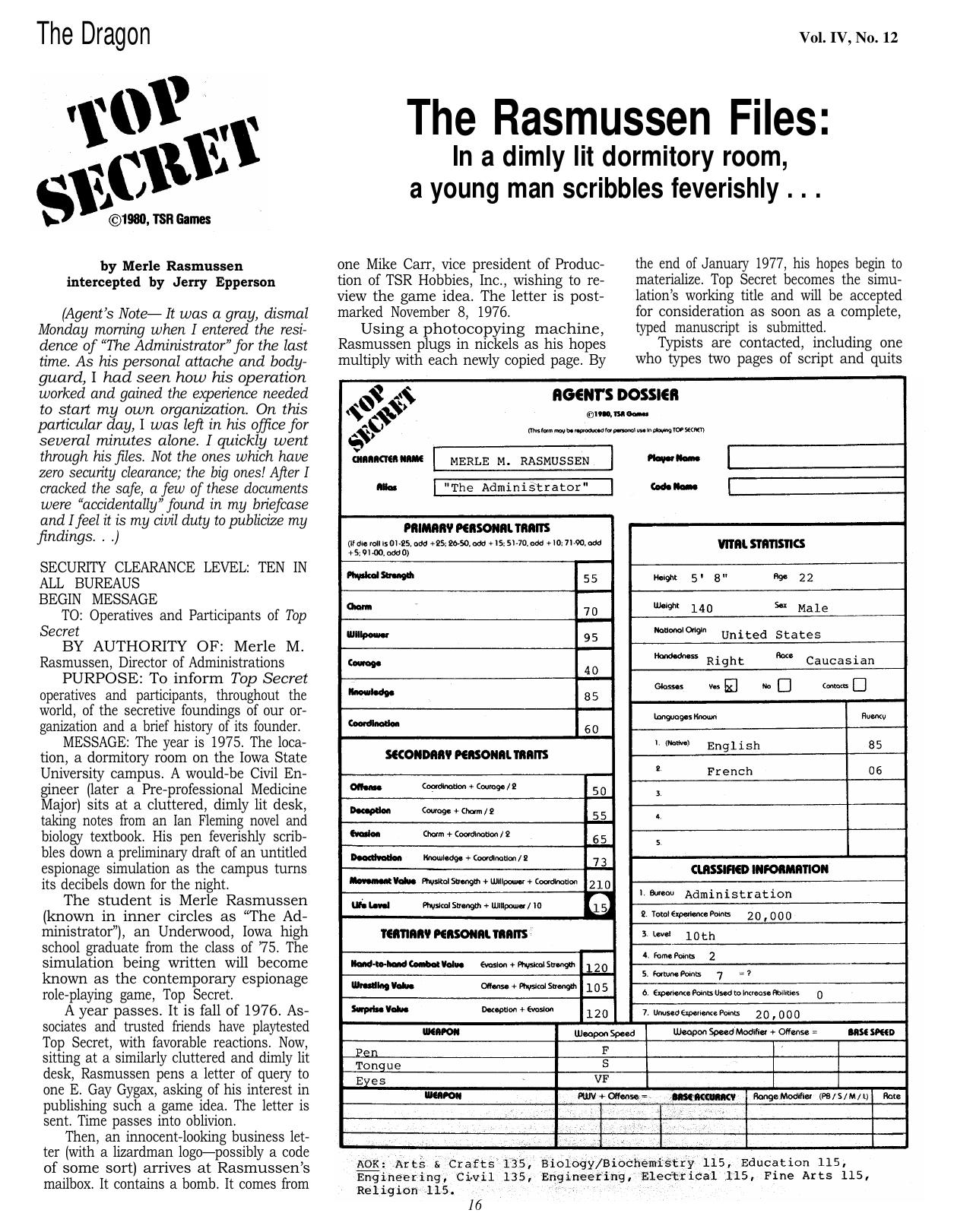Top Secret - Dragon Magazine Archive