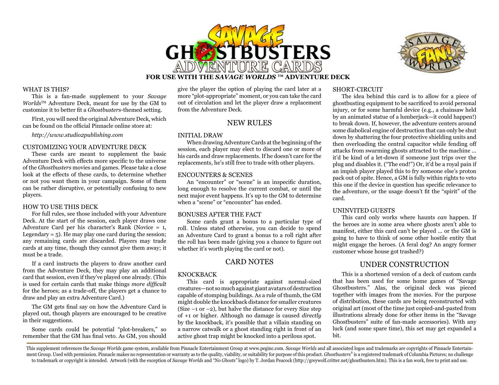 Savage Worlds - Ghostbusters