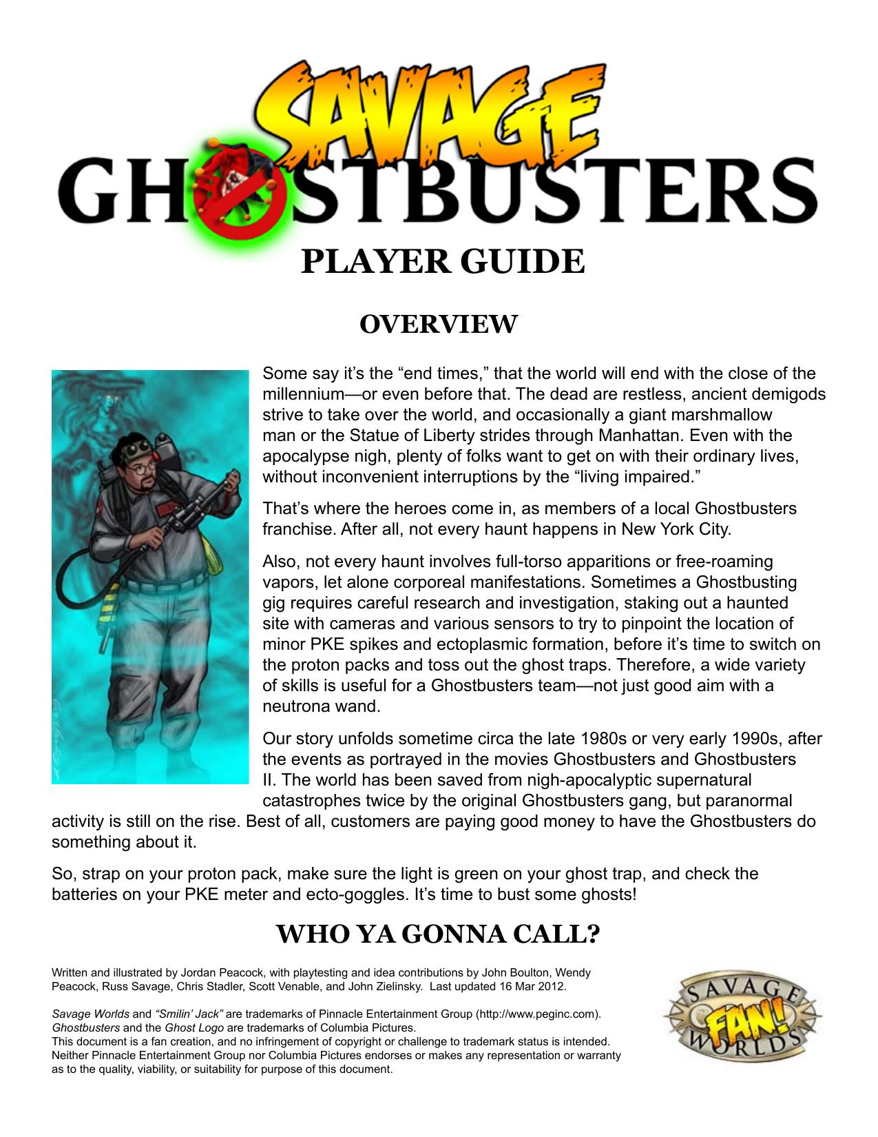 Savage Worlds - Ghostbusters