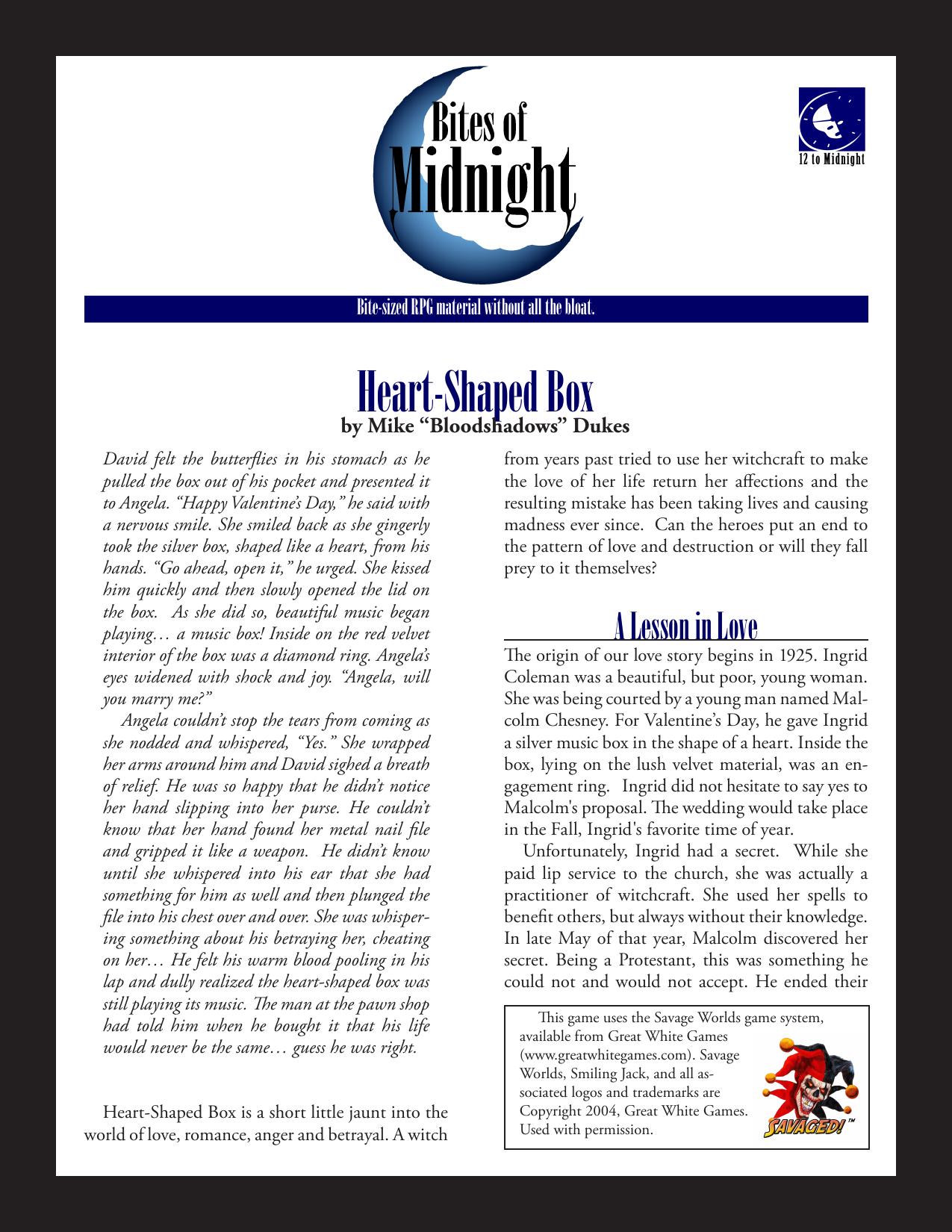 Savage Worlds - Bites of Midnight