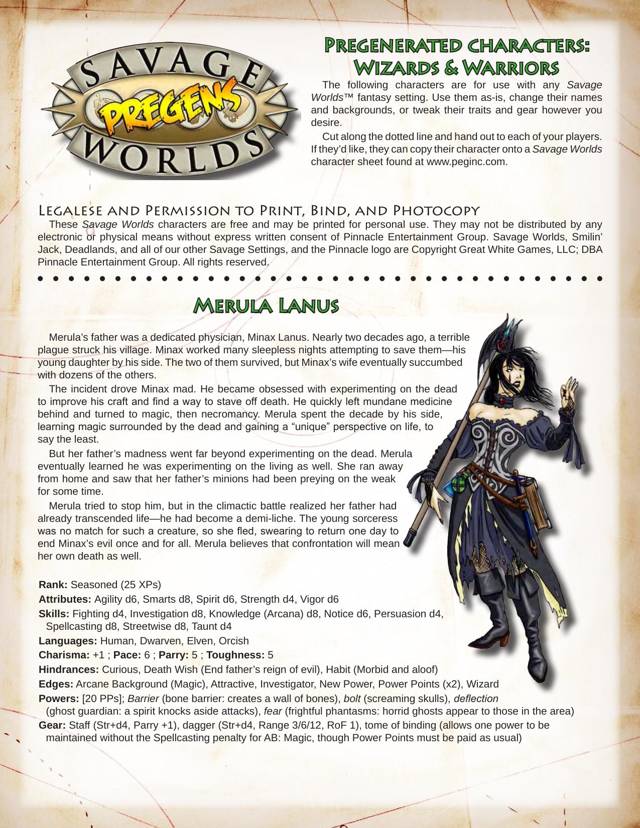 Savage Worlds - Wizards & Warriors