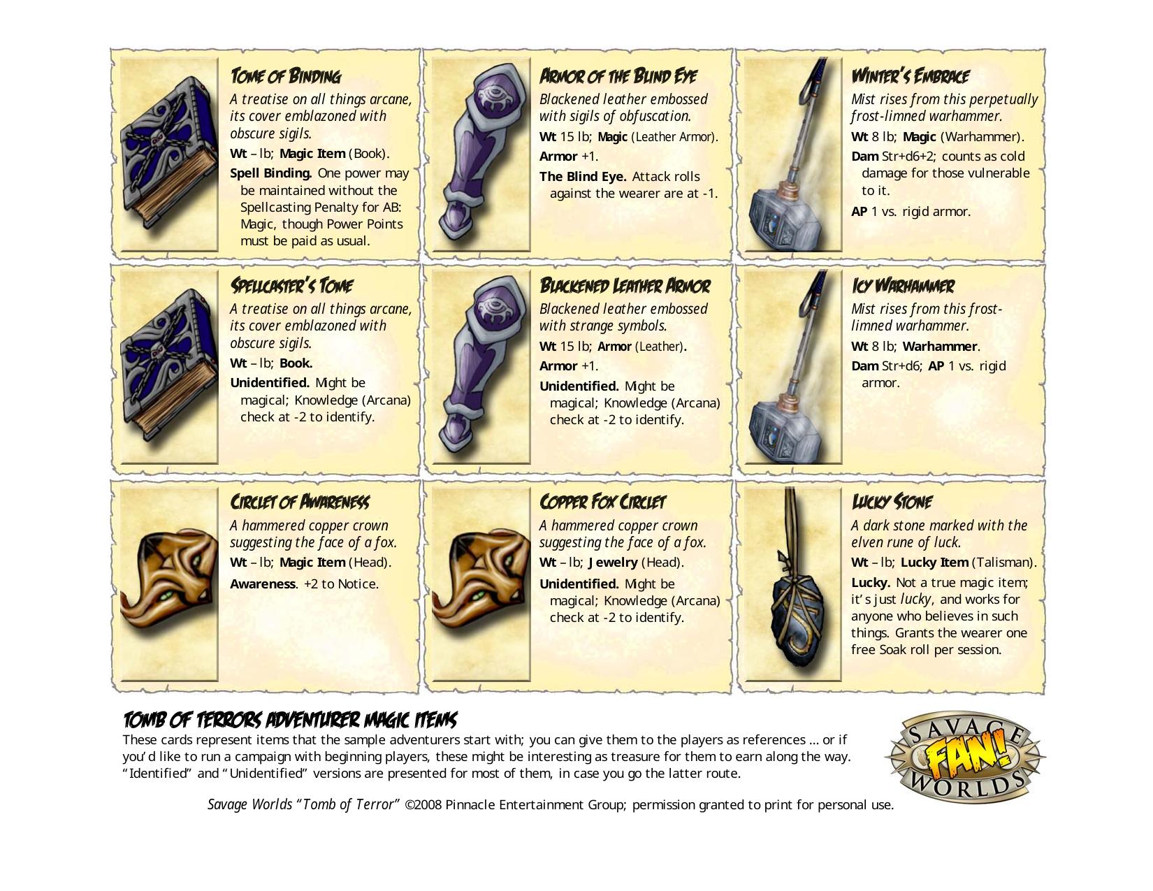 Treasure Cards: Tomb of Terror