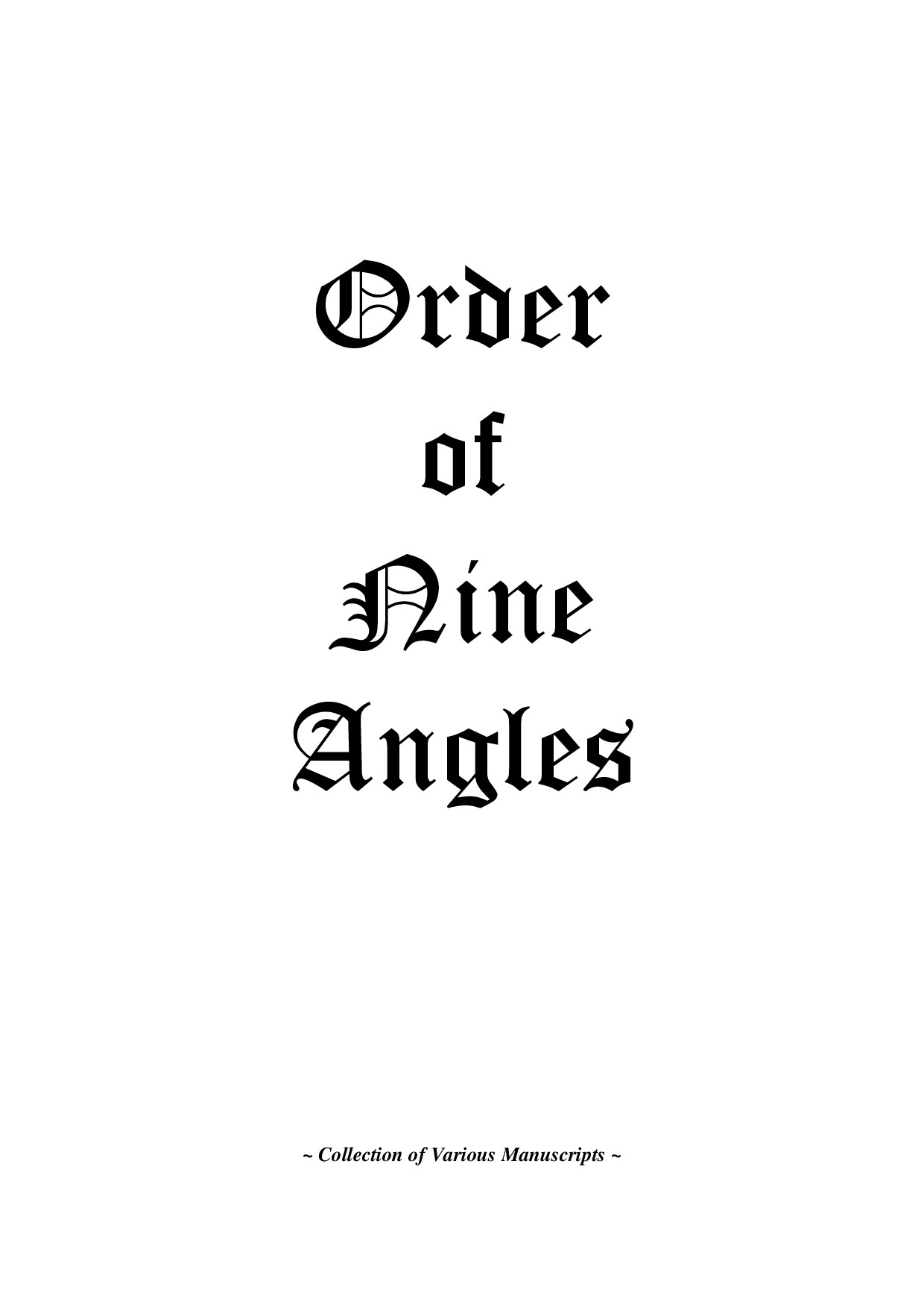 ONA Various Manuscripts