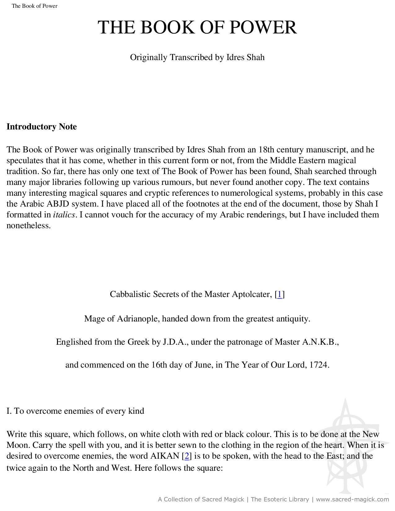 The Book of Power (Middle Eastern magical tradition)