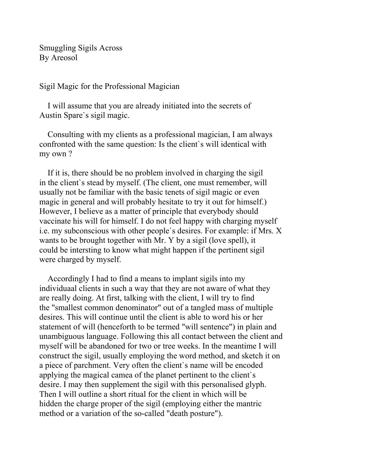 Smuggling Sigils Across