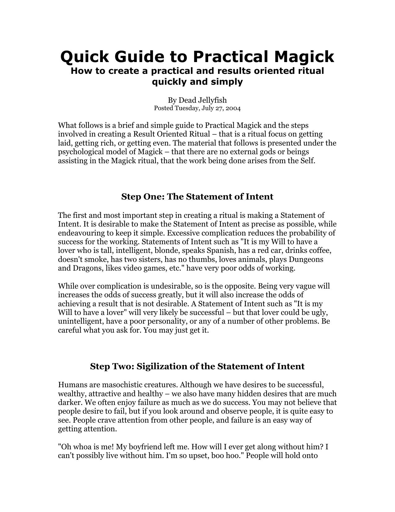 chaos magick - Quick Guide to Practical Magick