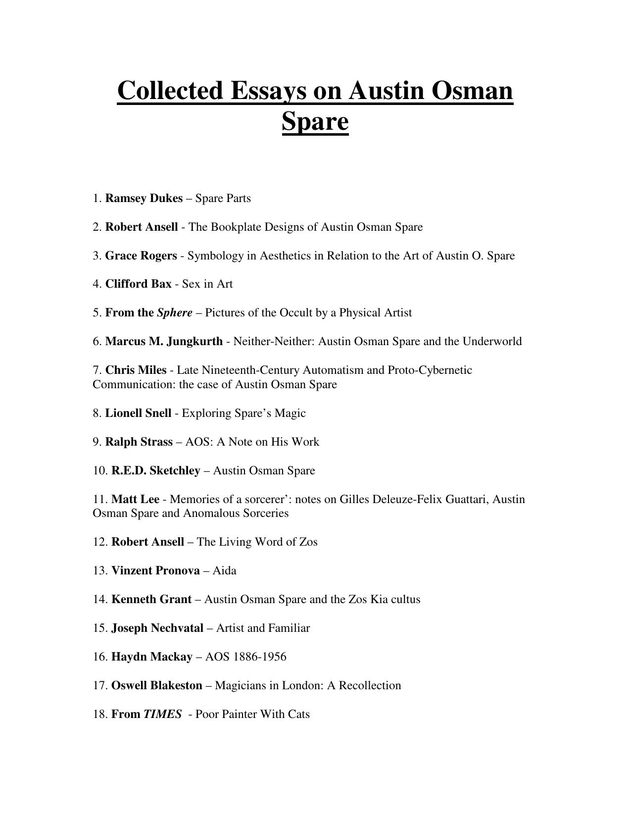 Collected Essays on AOS