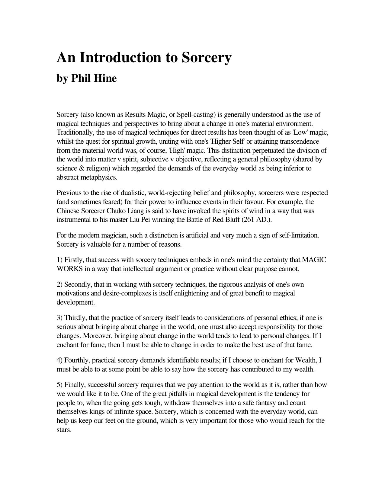 Introduction to Sorcery