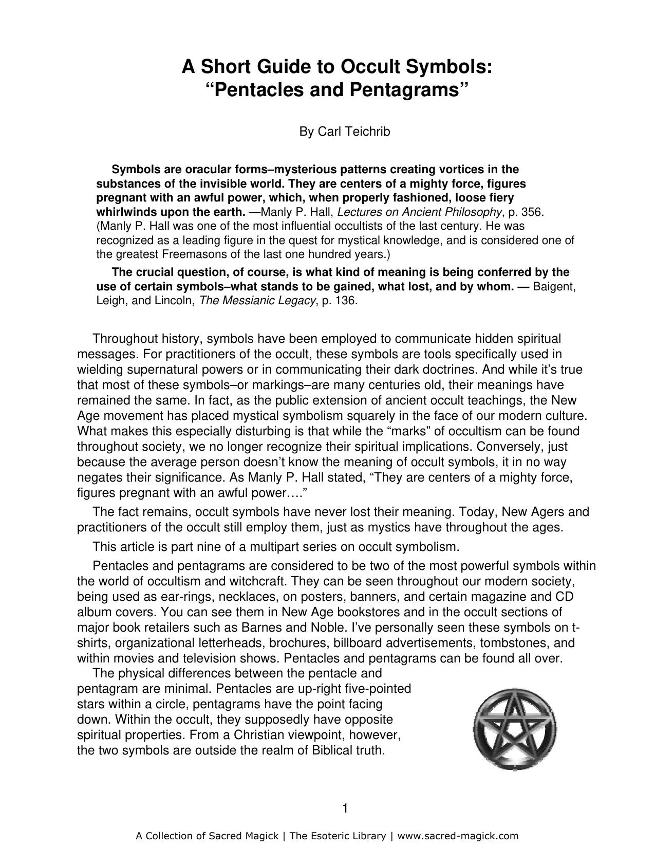 A Short Guide to Occult Symbols