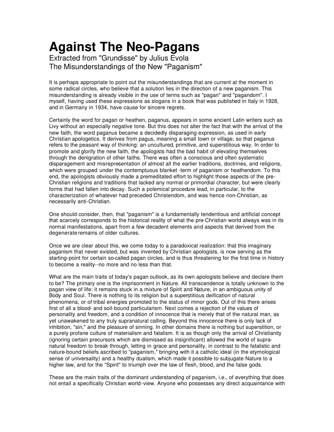 Against the Neopagans