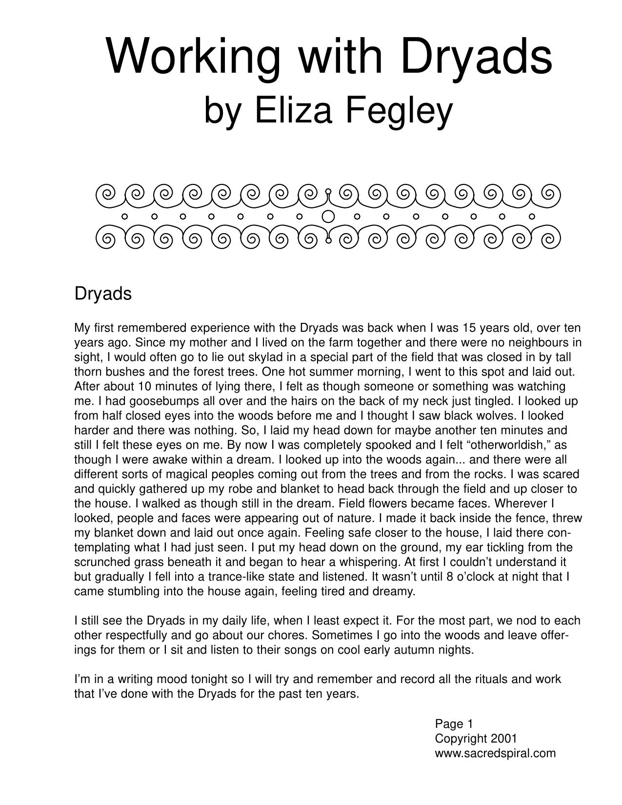 Working with DryadsDryads