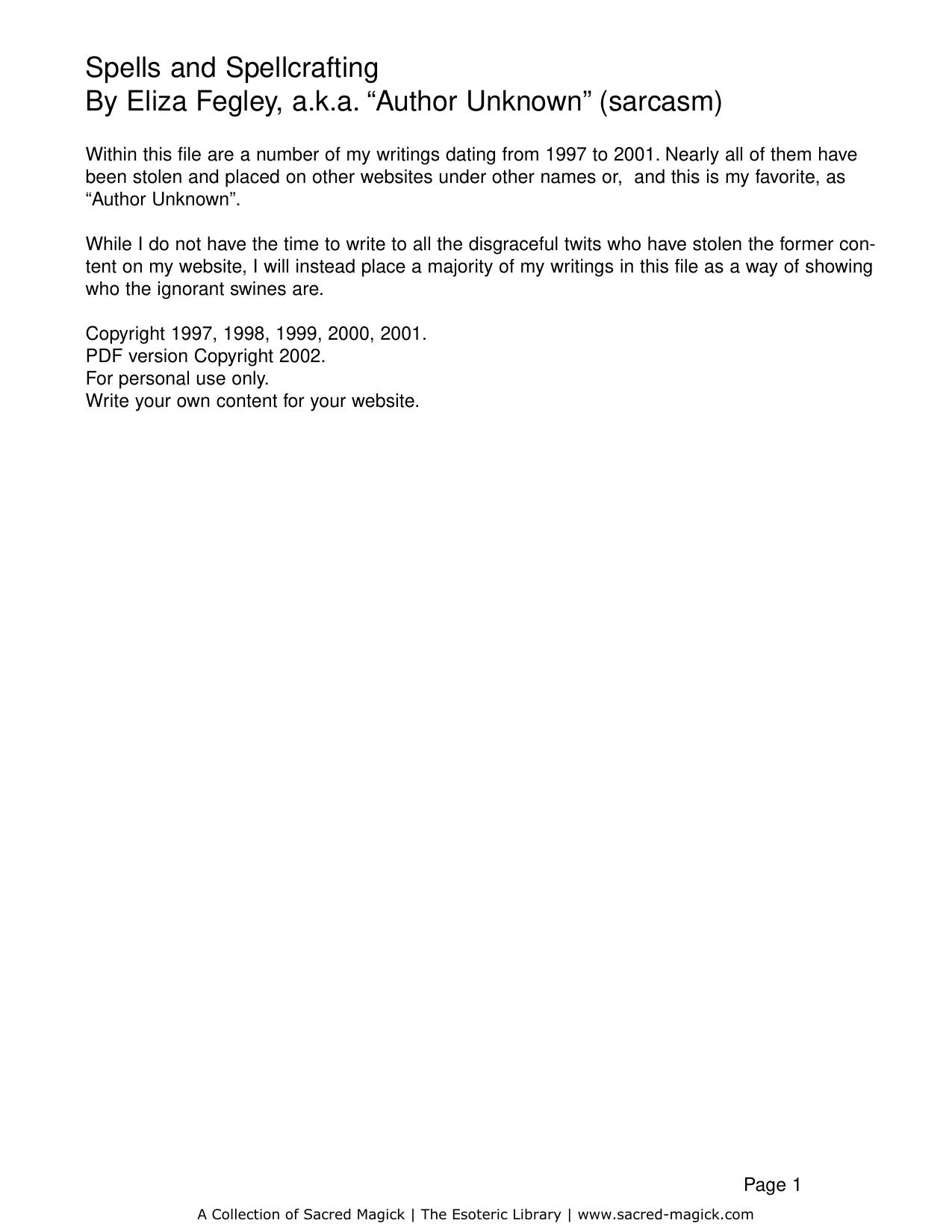 spells and Spellcraft