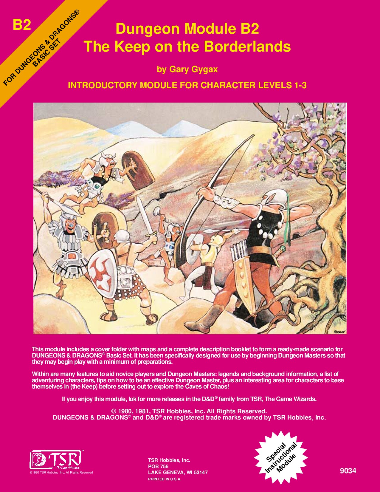 Dungeon Module B2, The Keep on the Borderlands