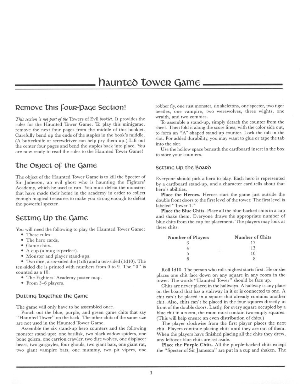 tsr1081 - The Haunted Tower Game