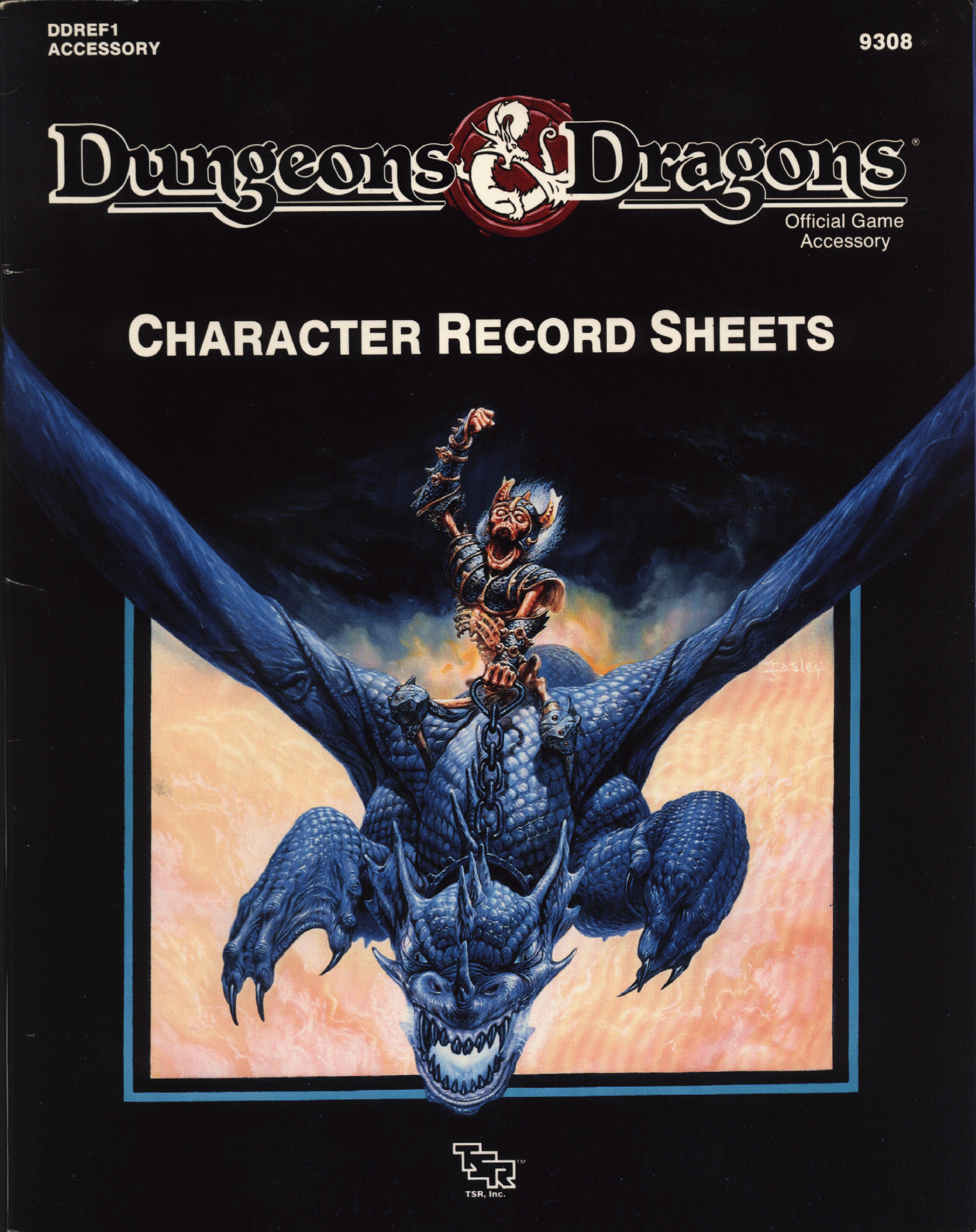 TSR 9308 DDREF1 D&D CHaracter Record Sheets (ca. 1991)