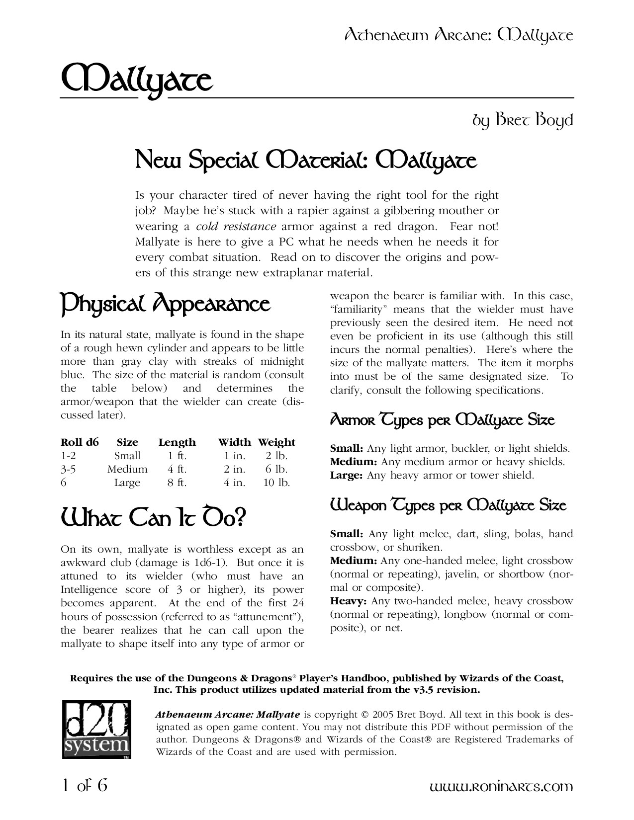 Athenaeum Arcane: Mallyate