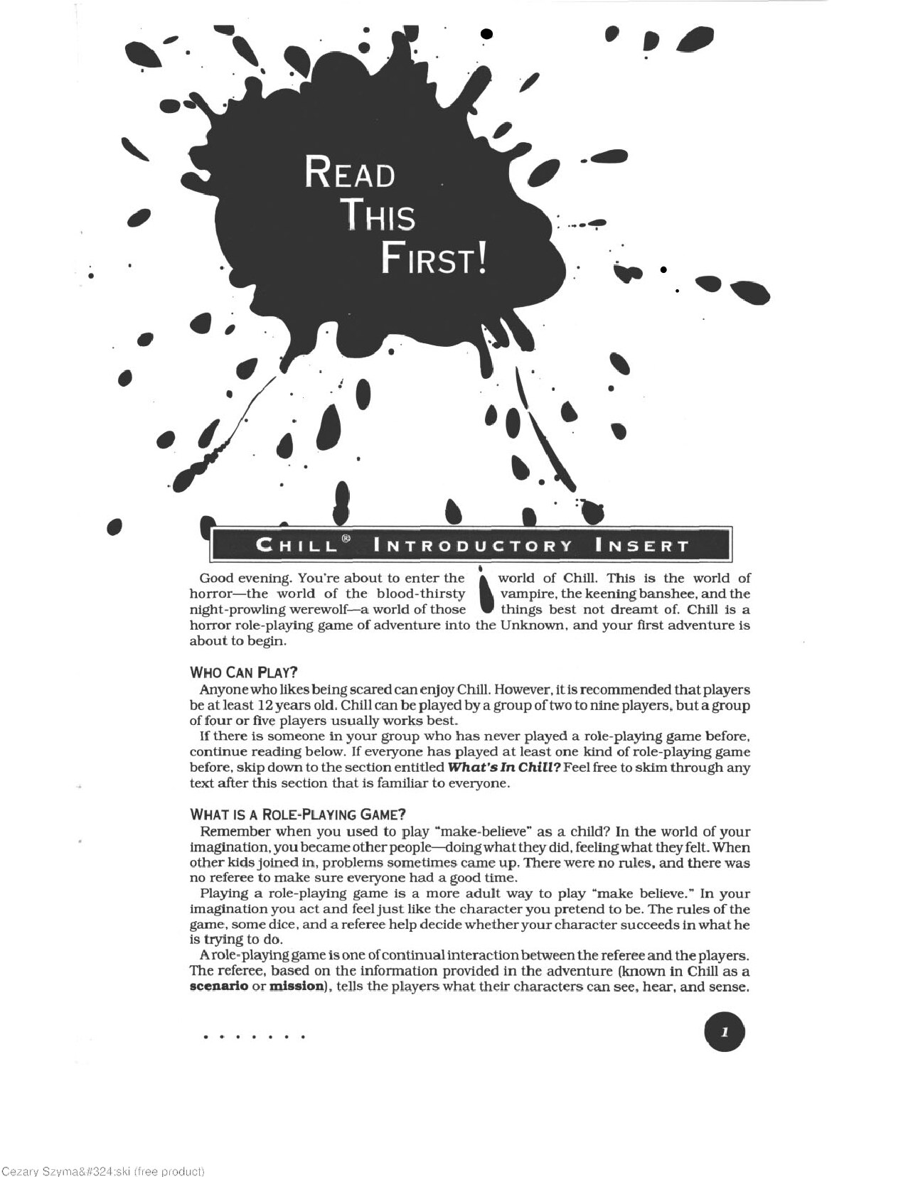 Chill Introductory Insert - Caulfield Place R.I.P.