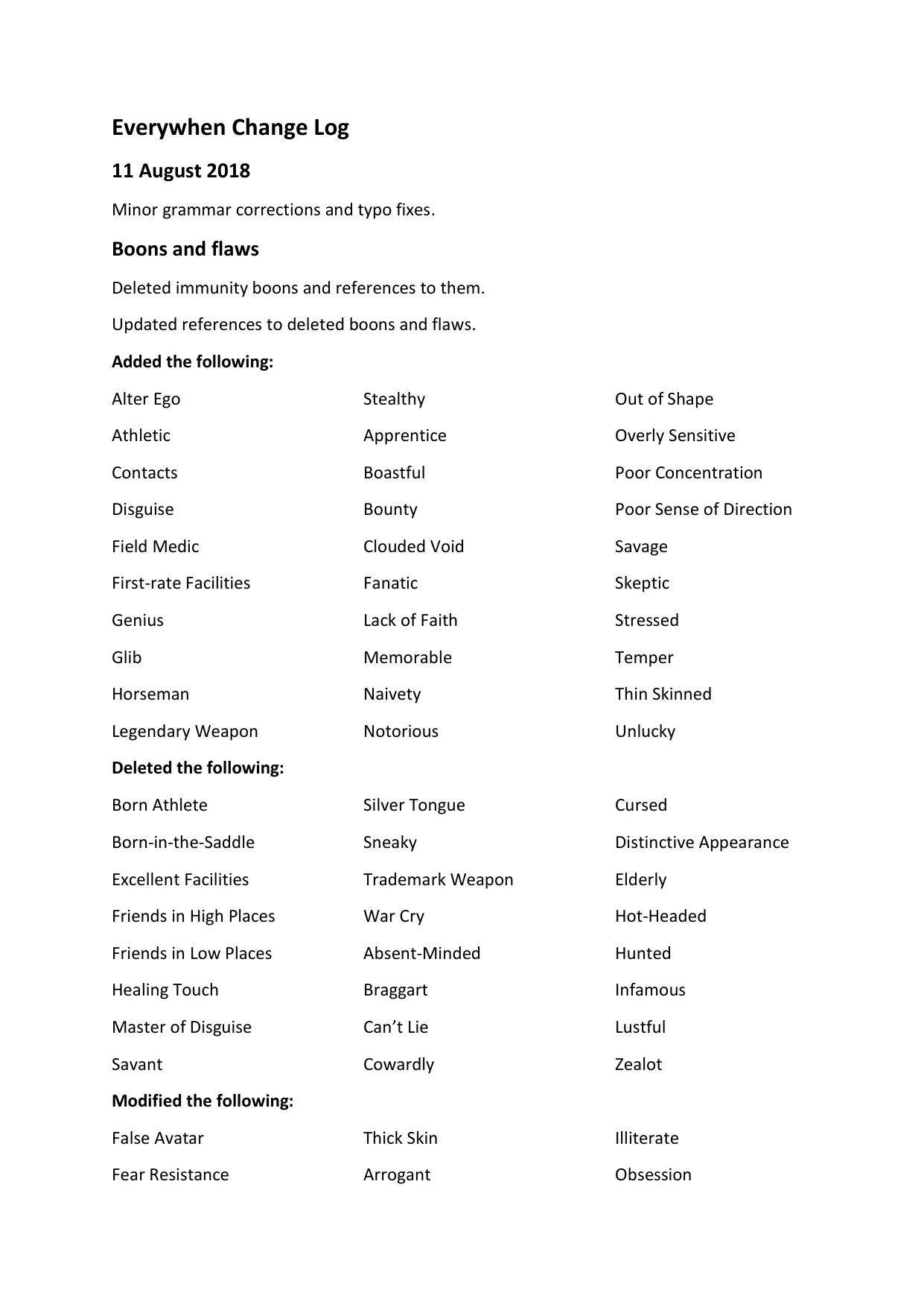 Everywhen Change Log 1.06 (BoL)