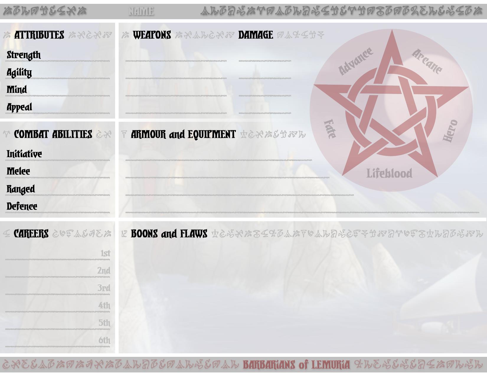 Barbarians of Lemuria Character Sheet [2]