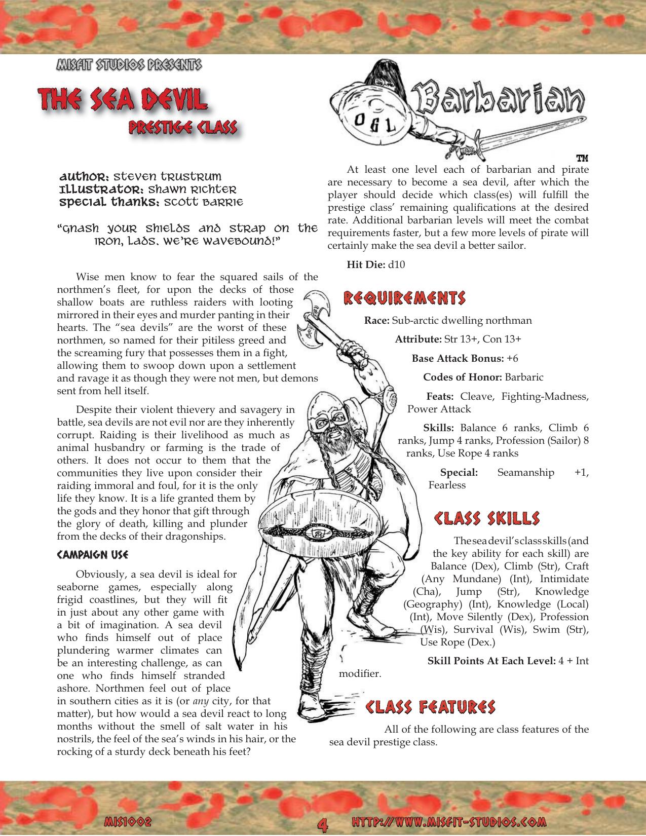 OGL Barbarian The Sea Devil