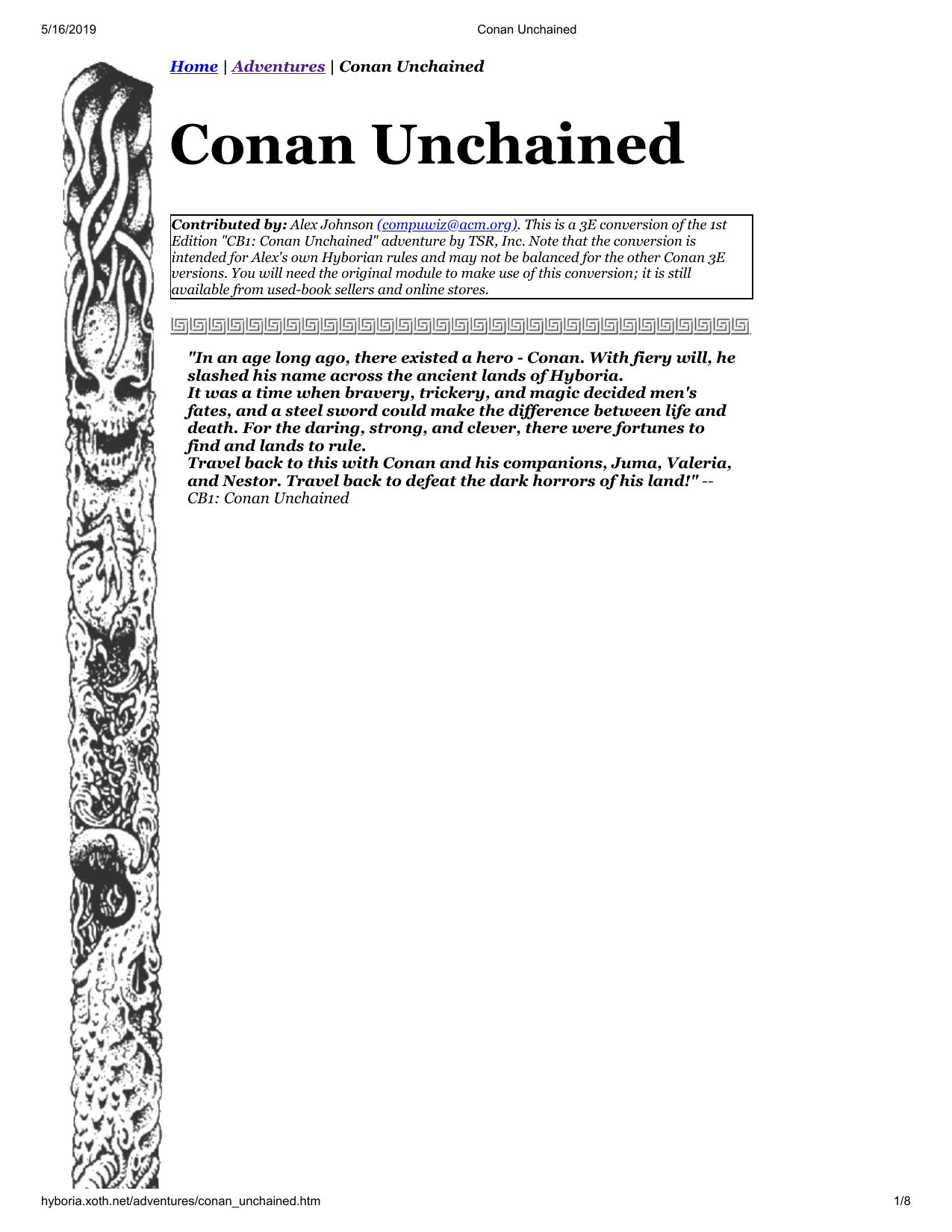 Conan D20 Conan Unchained