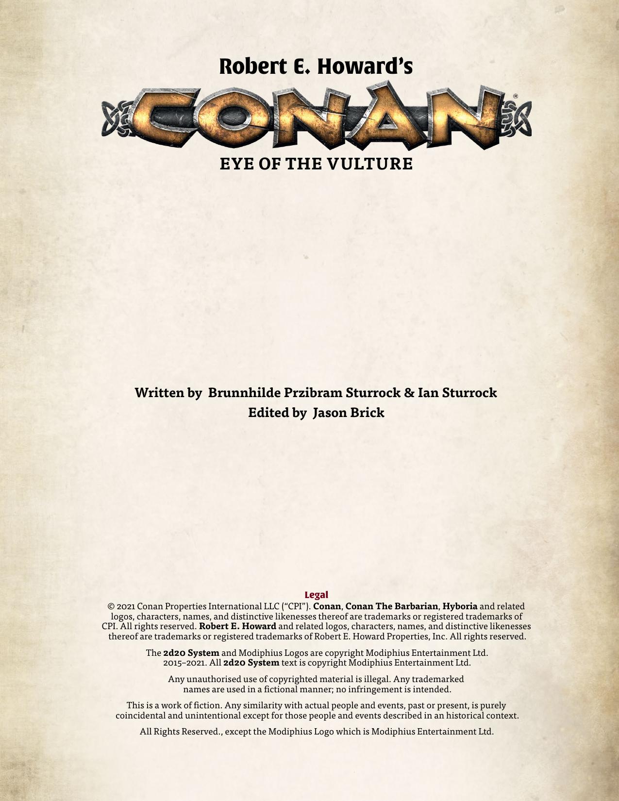 Conan Modiphius Shining Kingdoms 1 Eye of The Vulture