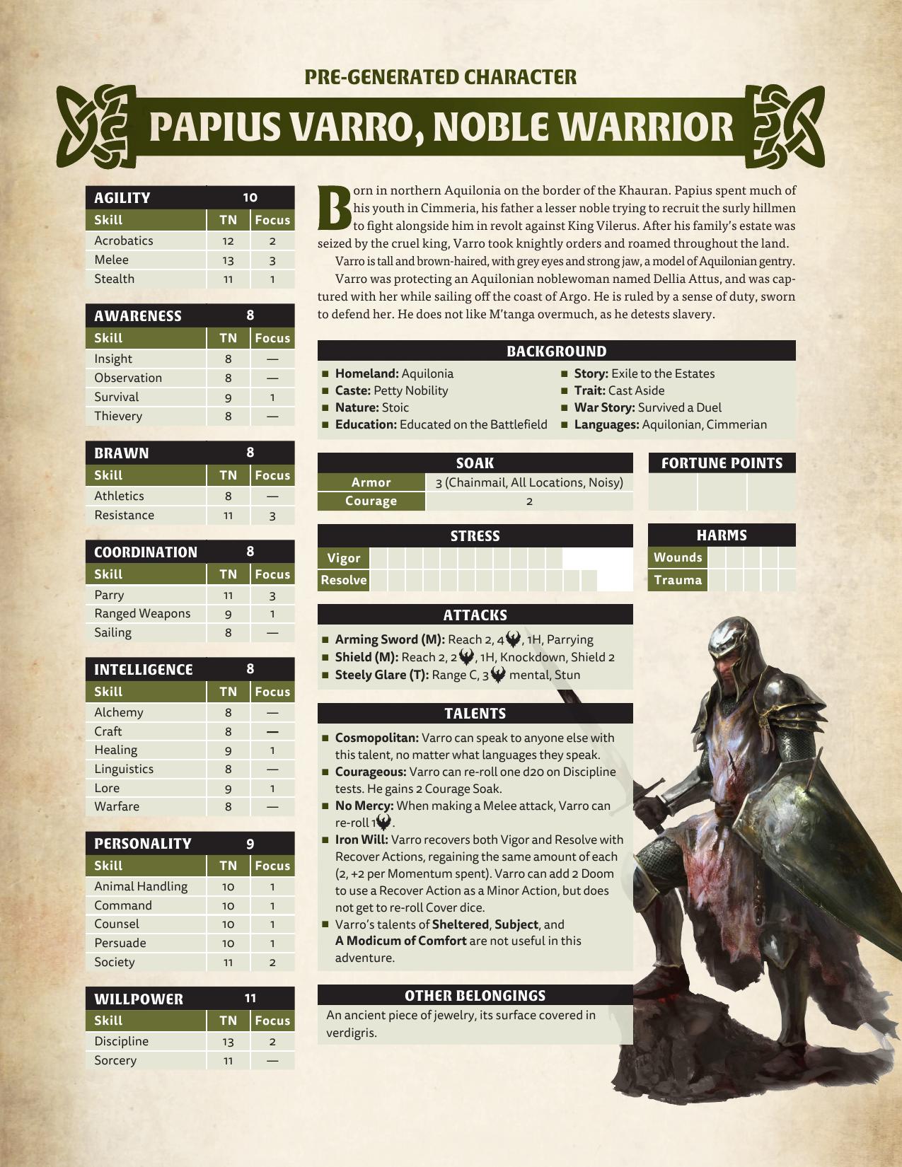 Conan Modiphius Free RPG Day The Pit of Kutallu Characters