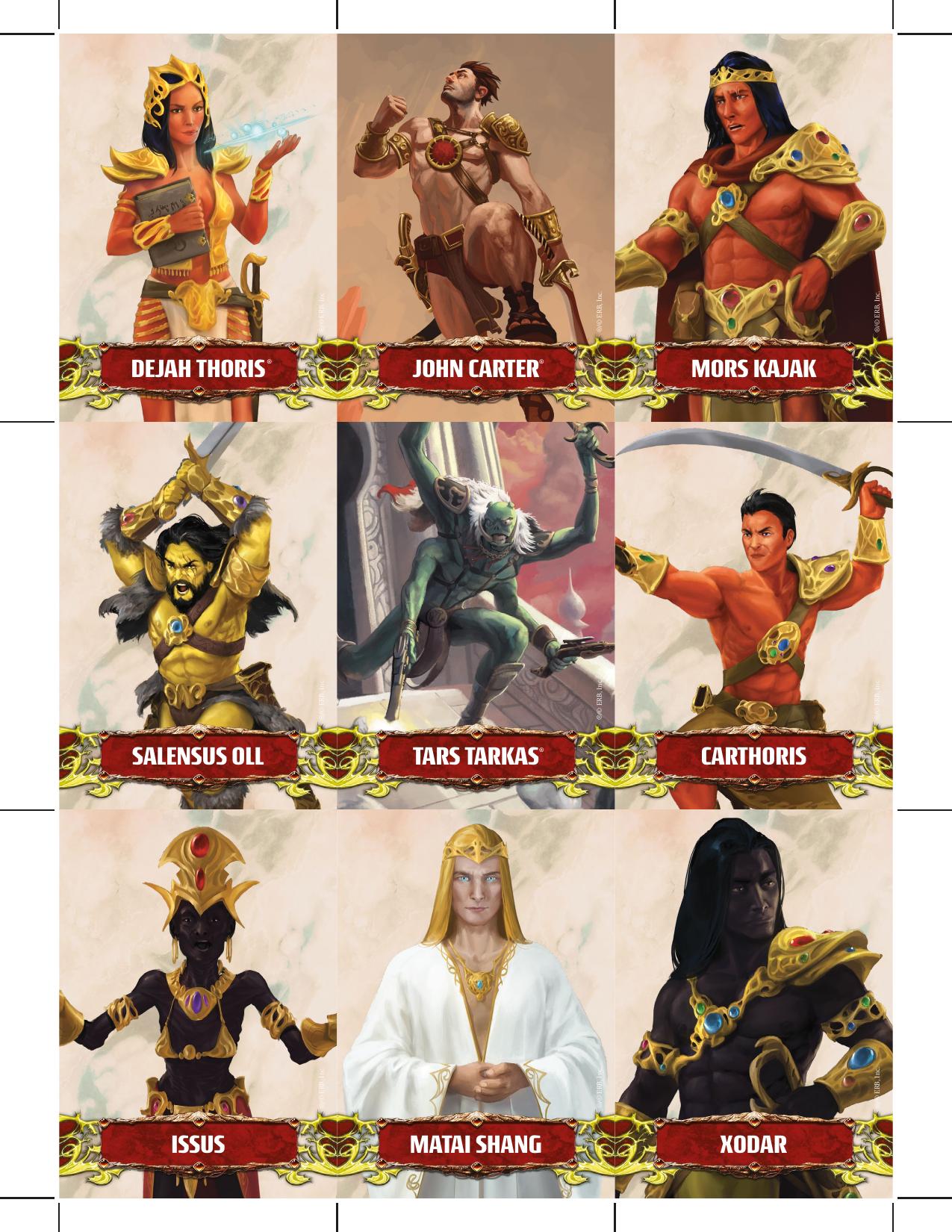 John Carter of Mars Character Cards