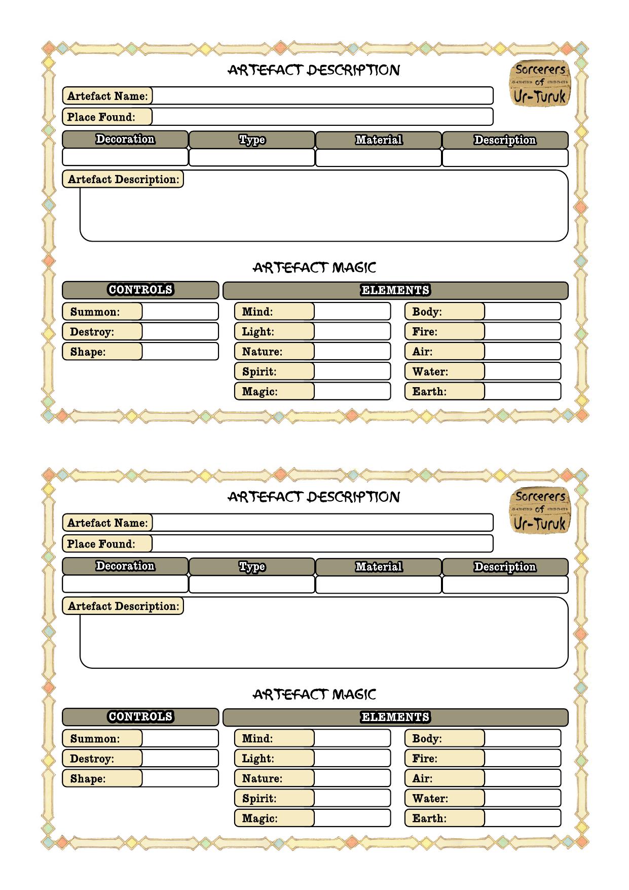 SOUT Artefact Record
