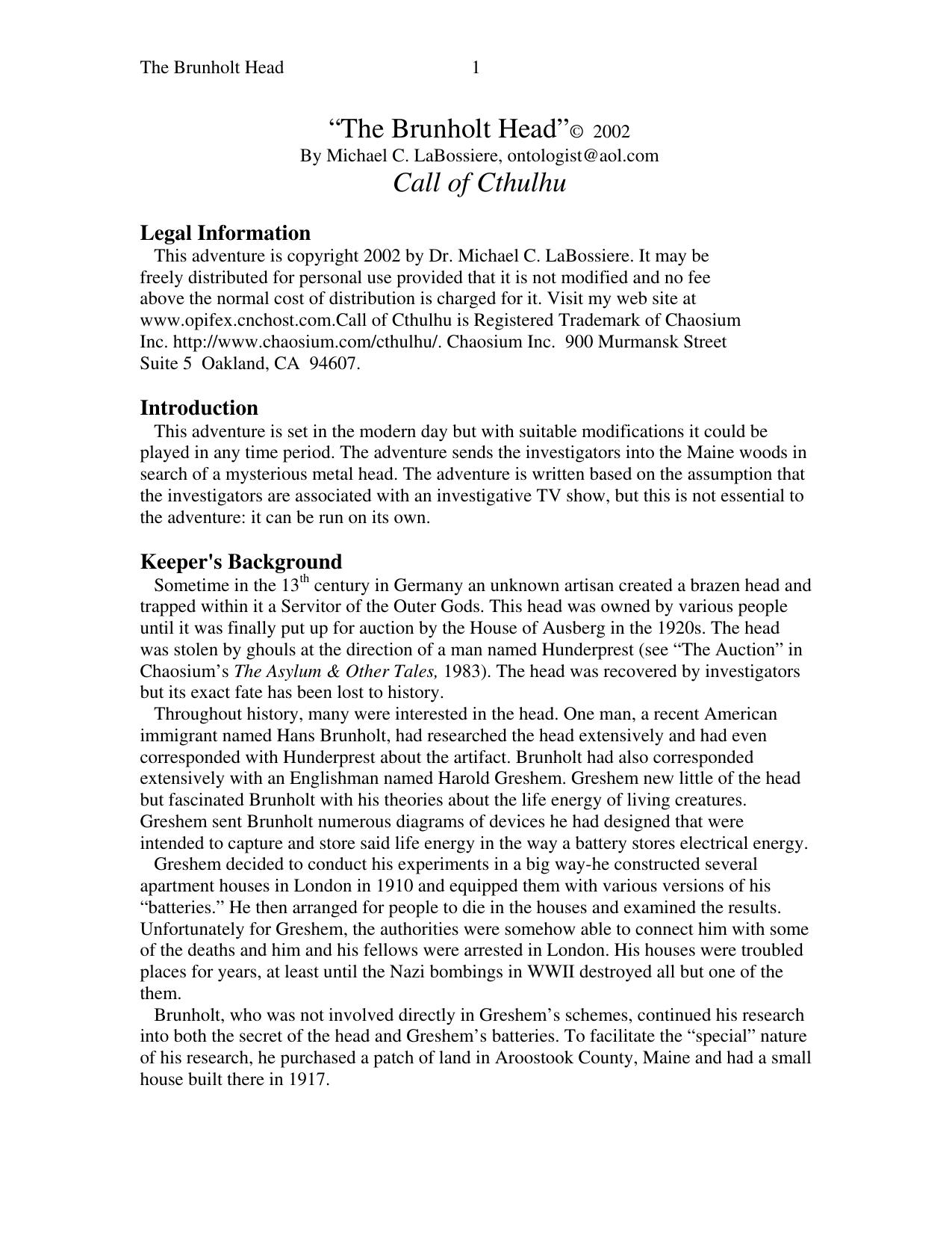 Microsoft Word - The Brunholt Head.doc