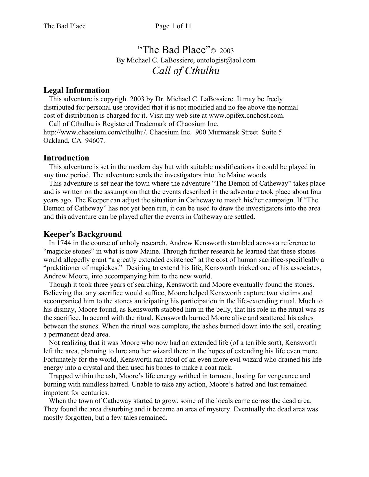 Microsoft Word - The Bad Place.doc