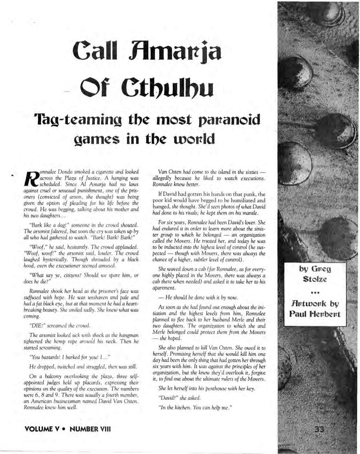 CoC Call Amarja of Cthulhu