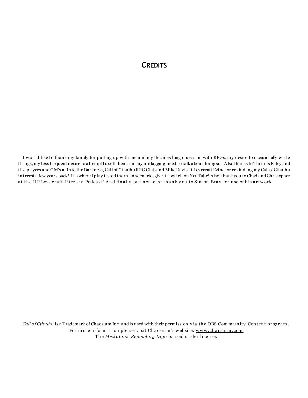 CoC - Miskatonic Repository - Trouble in Threes