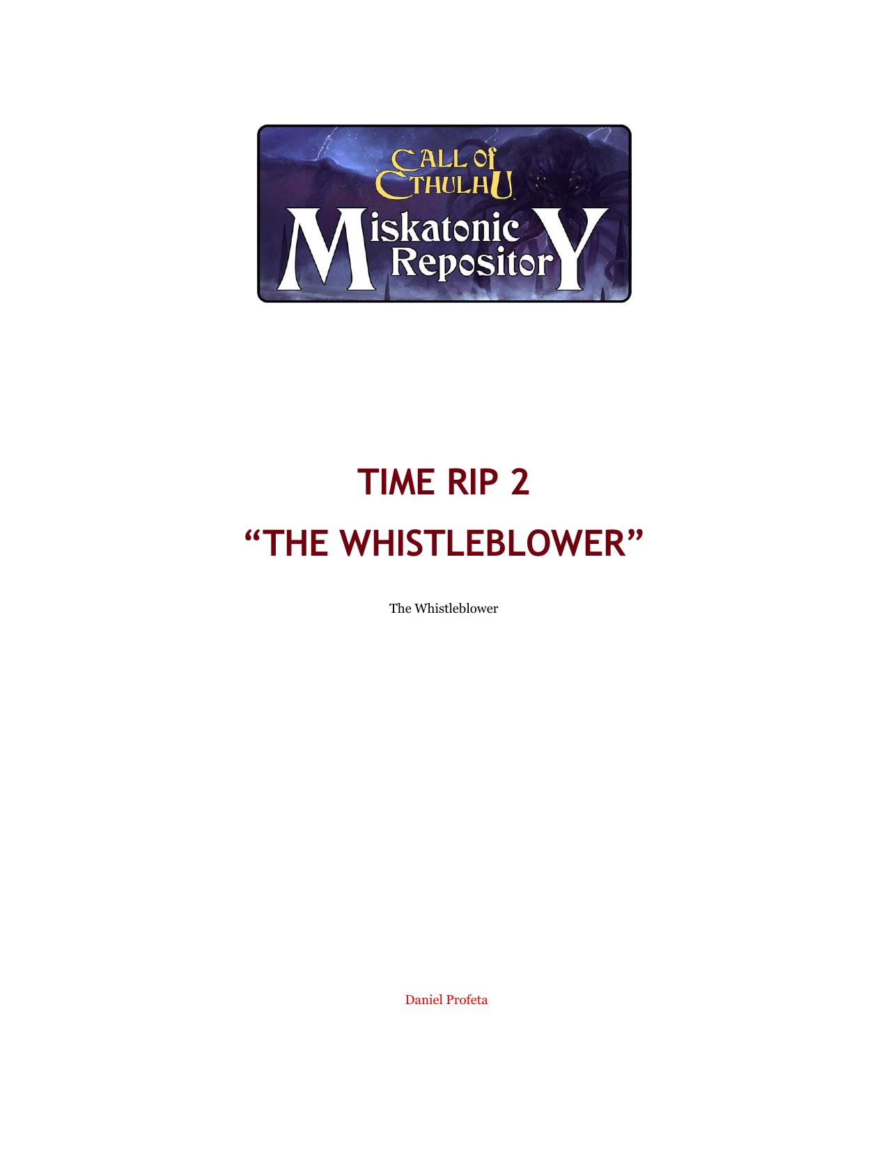 CoC - Miskatonic Repository - Modern Era - Time RIP 2