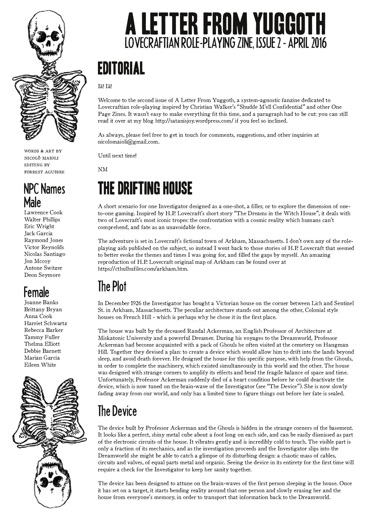 A Letter From Yuggoth #02 (Apr 2016)