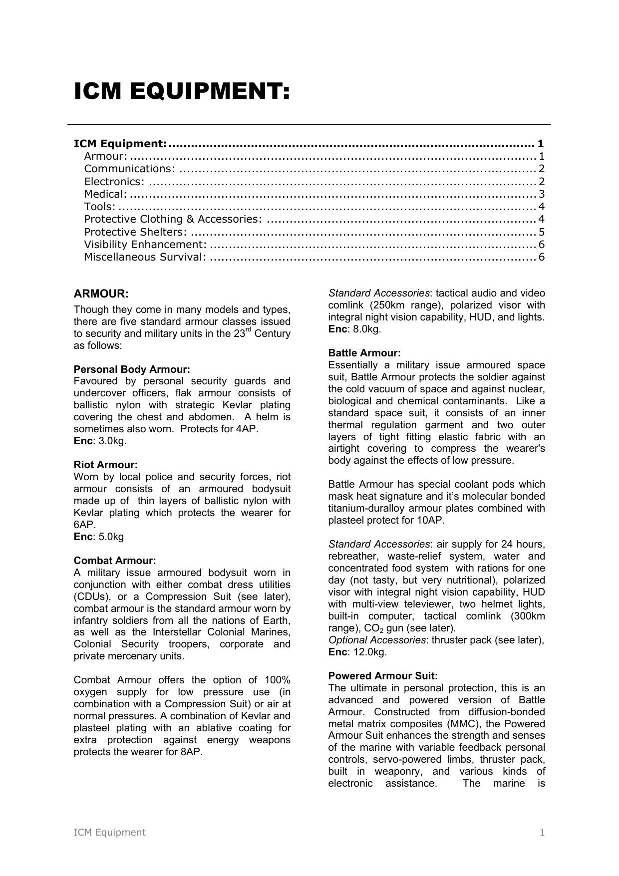 Microsoft Word - ICM Equipment.doc