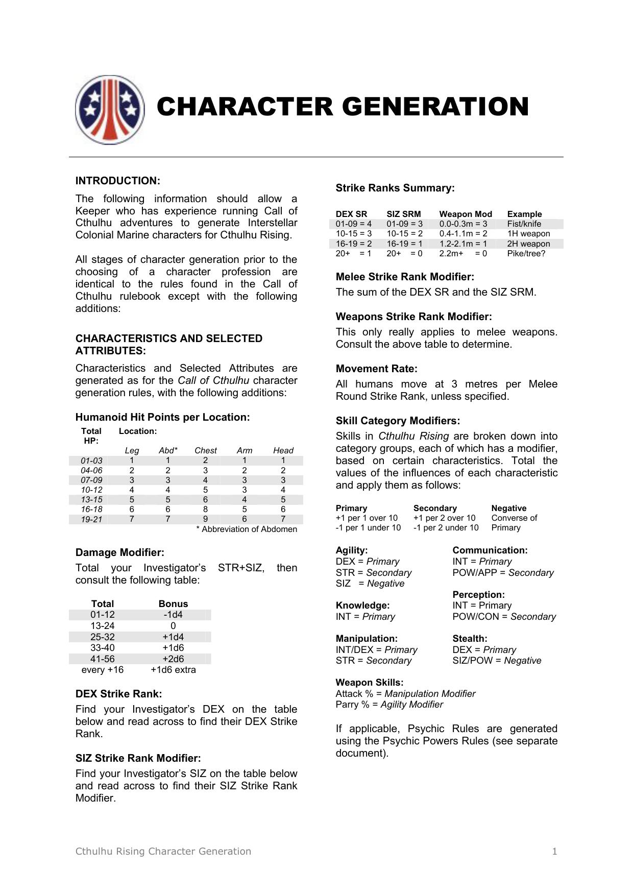 Microsoft Word - ICM Character Generation.doc