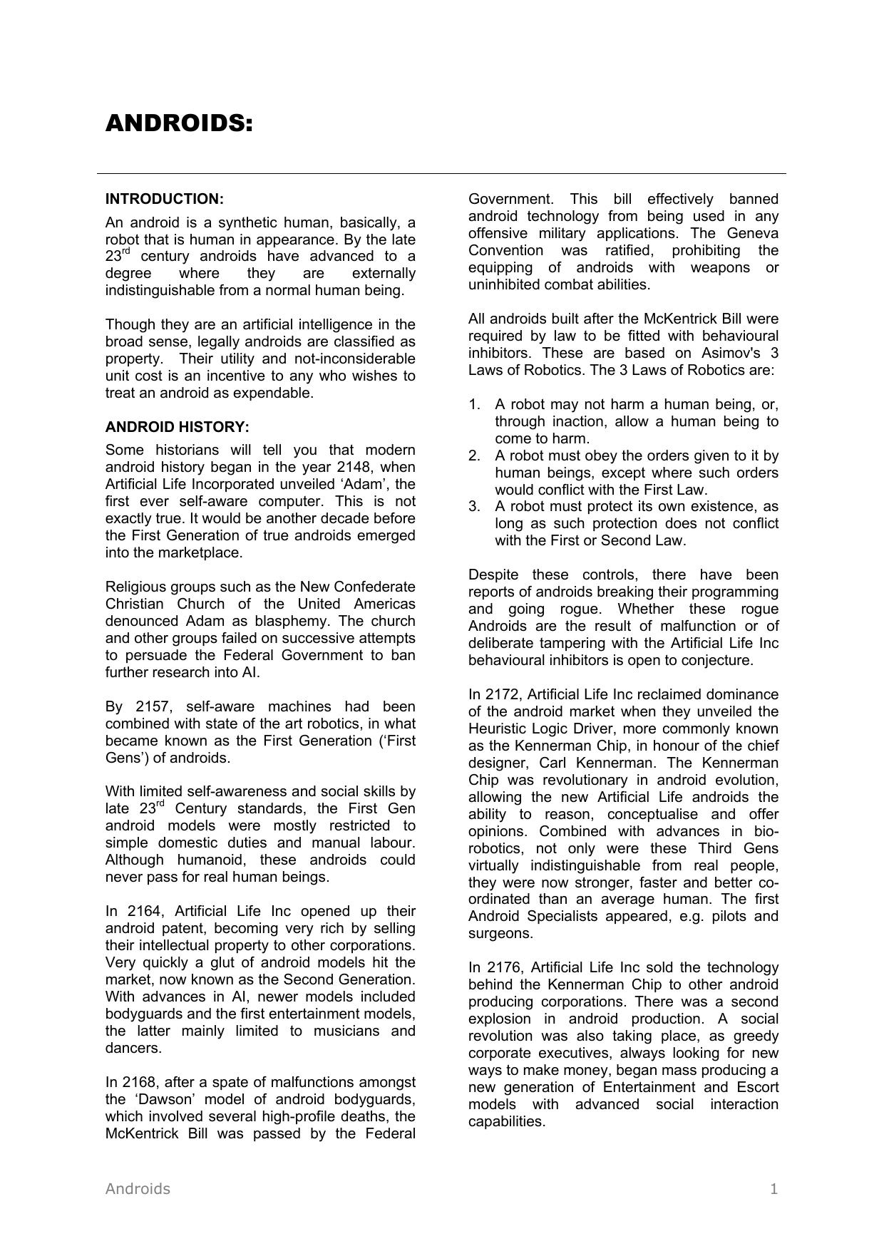 Microsoft Word - Androids.doc