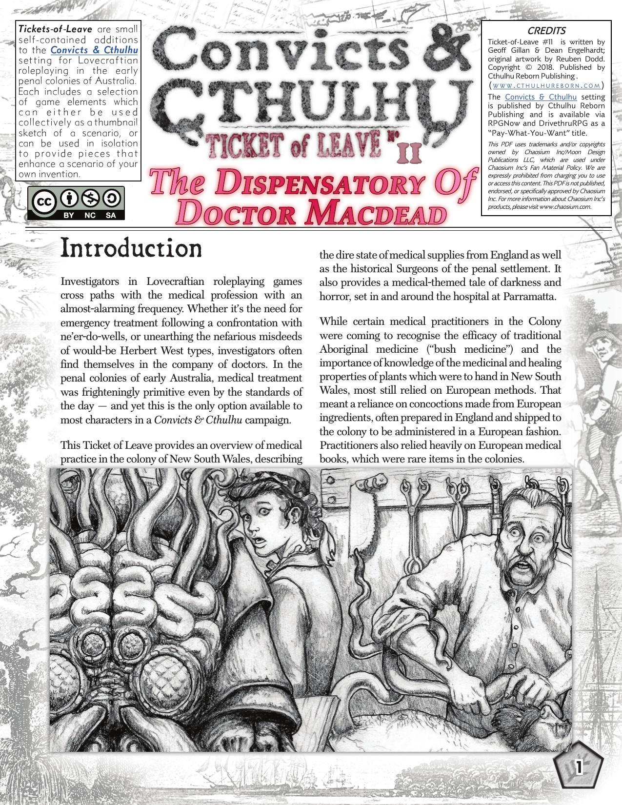 Call of Cthulhu - Convicts & Cthulhu - Ticket of Leave #11