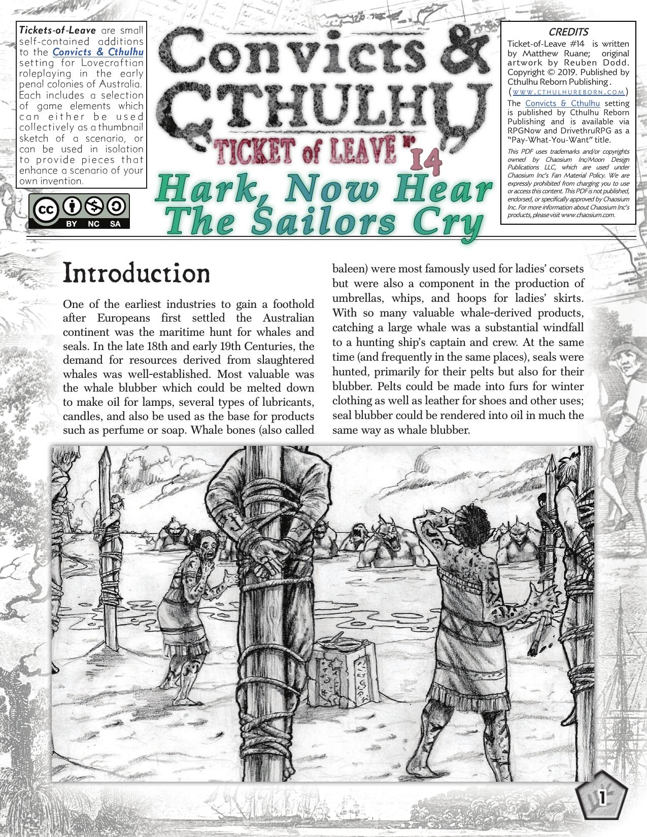 Call of Cthulhu - Convicts & Cthulhu - Ticket of Leave #14