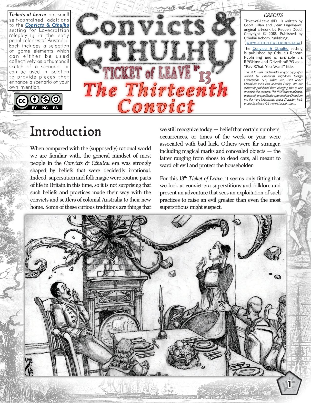 Call of Cthulhu - Convicts & Cthulhu - Ticket of Leave #13