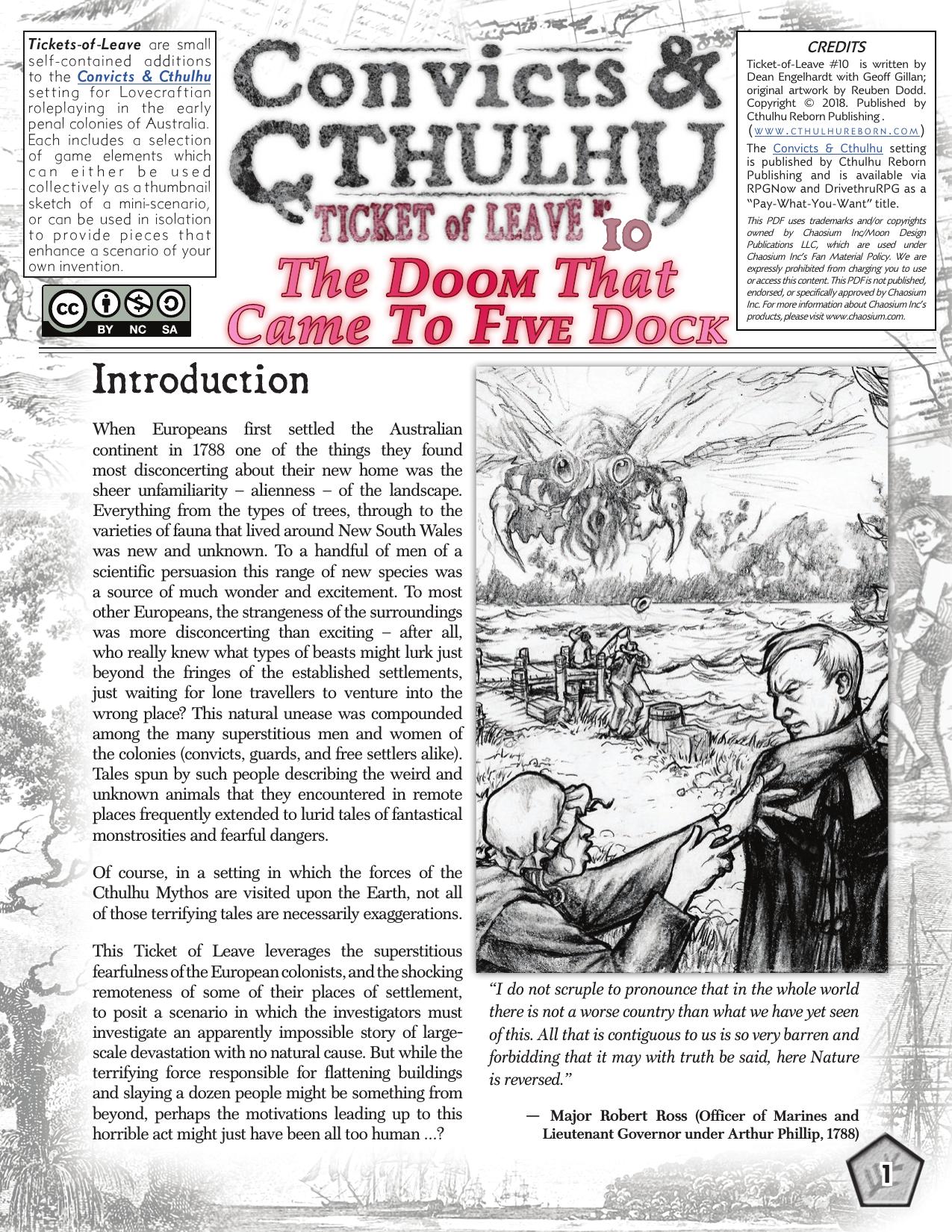 Call of Cthulhu - Convicts & Cthulhu - Ticket of Leave #10